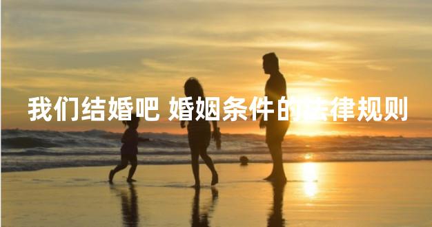 我们结婚吧 婚姻条件的法律规则